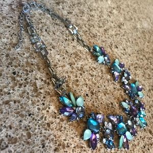 Purple and Green Embellished Necklace